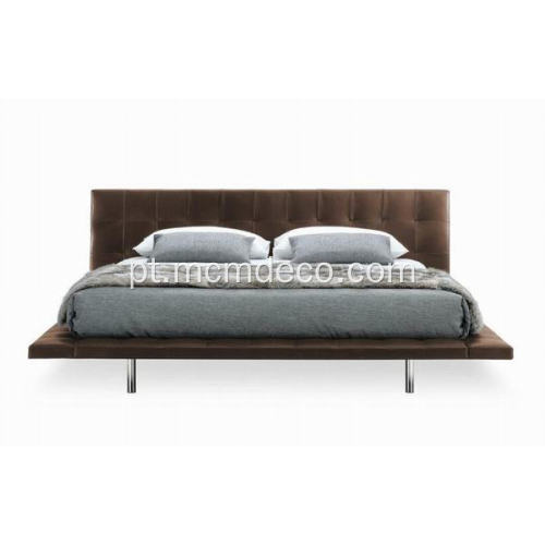 Estrutura de aço inoxidável Grace leather Onda bed